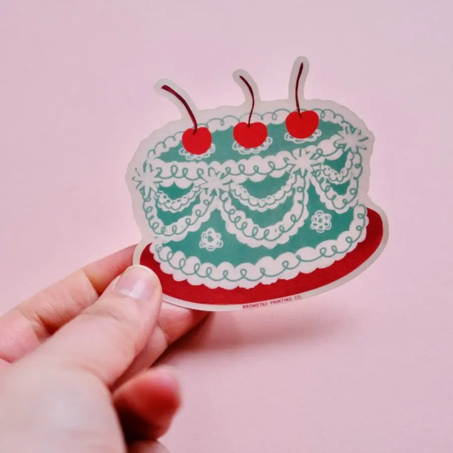 Sticker Vintage Cherry Cake – Image 4