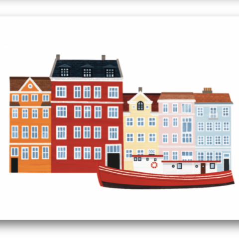Carte postale port