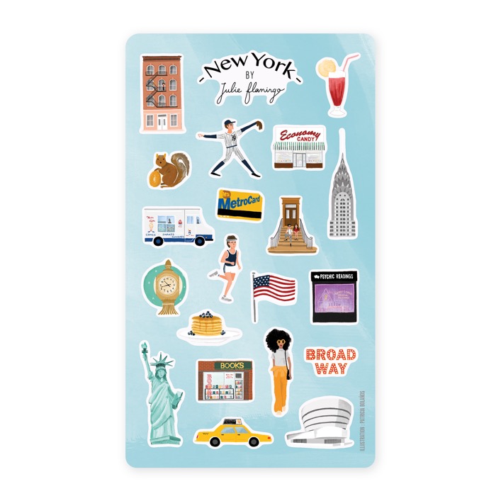 Planches d'autocollants et Stickers Travel - Julie Flamingo