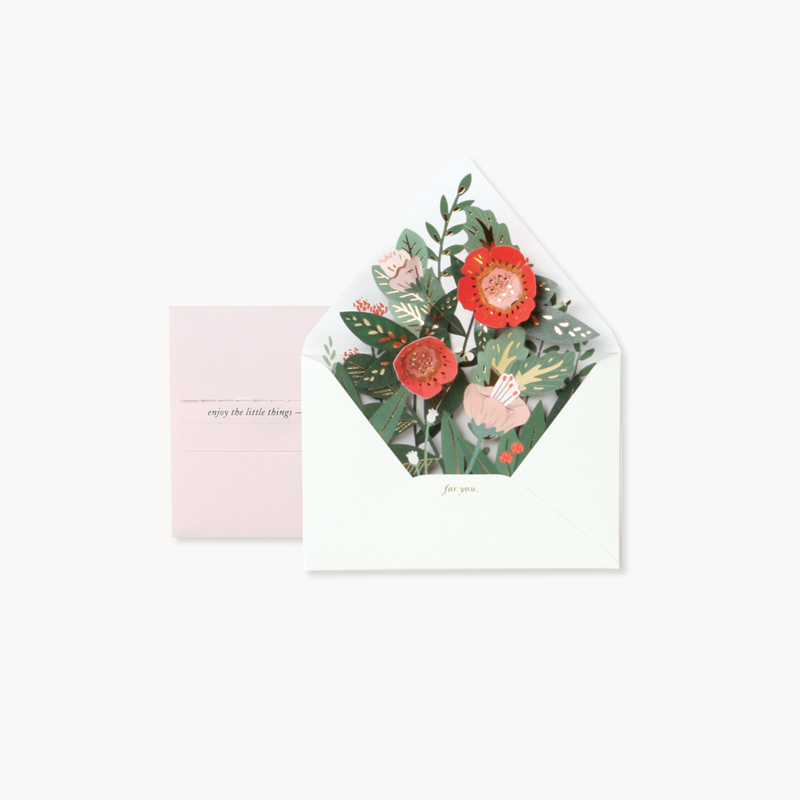 Carte pop-up Enveloppe florale
