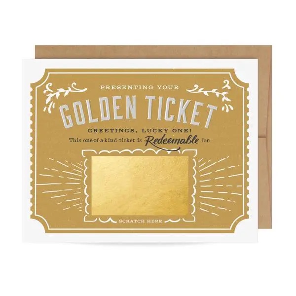 Carte à gratter Personnalisable Ticket d'Or