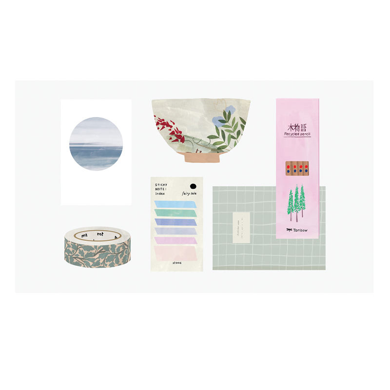Carte & enveloppe rondes - Julie Flamingo - Papeterie de voyage