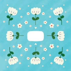 Mini Feuilles pour Mini Paquets Cadeaux à Fleurs Bleues