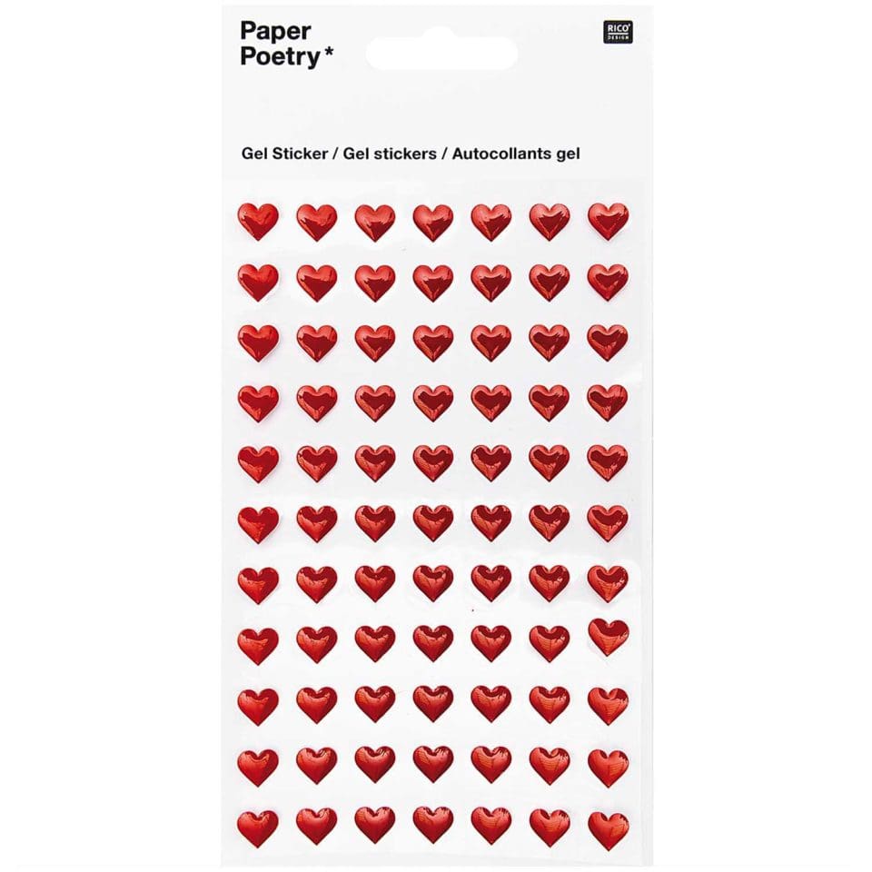 Stickers Coeurs Gel Rouges
