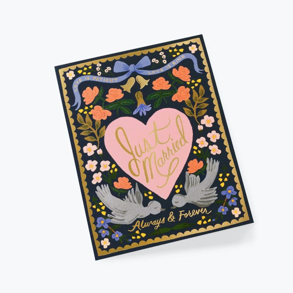 Carte Just Married Love Birds