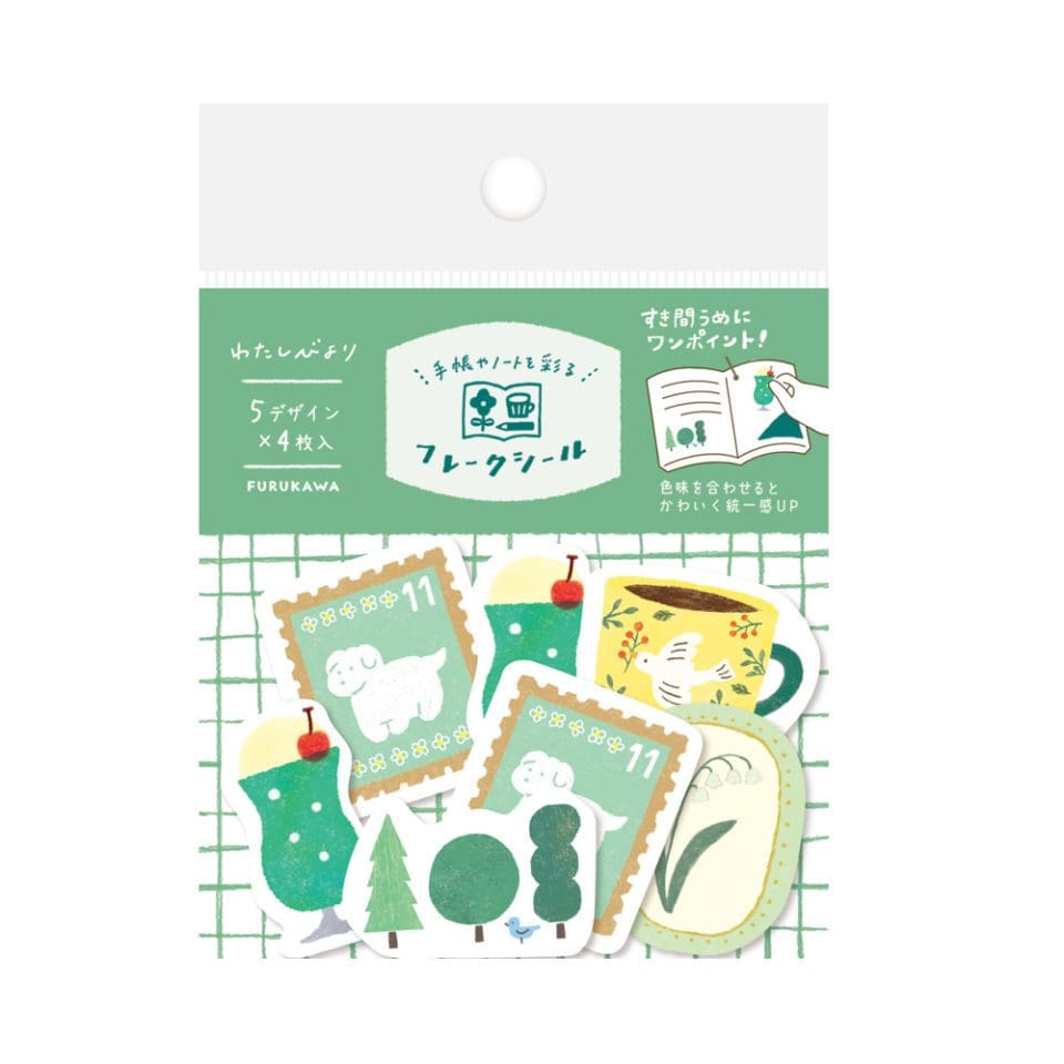 Stickers Flocons Vintage Verts