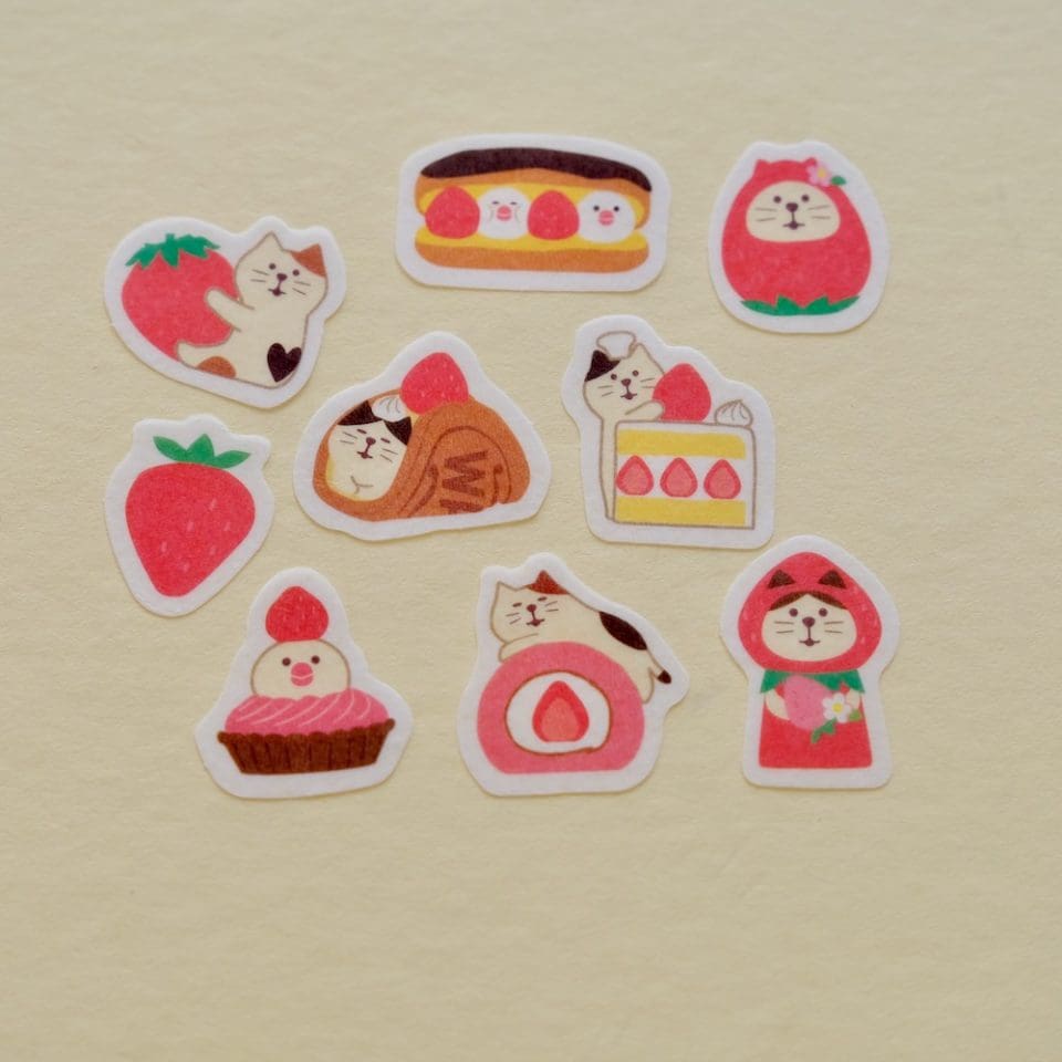 Stickers Flocons Chat à la Fraise – Image 3