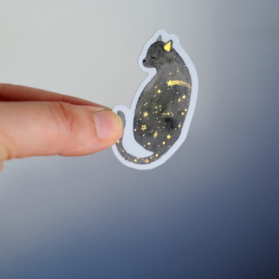 Sticker Holographique Magic Cat – Image 3