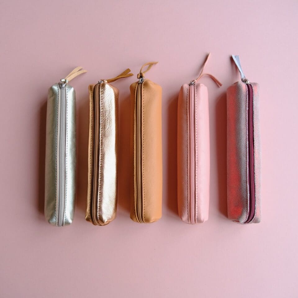 Trousse en Cuir Baby Rose – Image 2