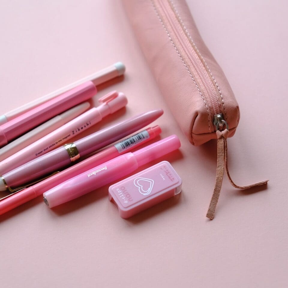 Trousse en Cuir Baby Rose – Image 8