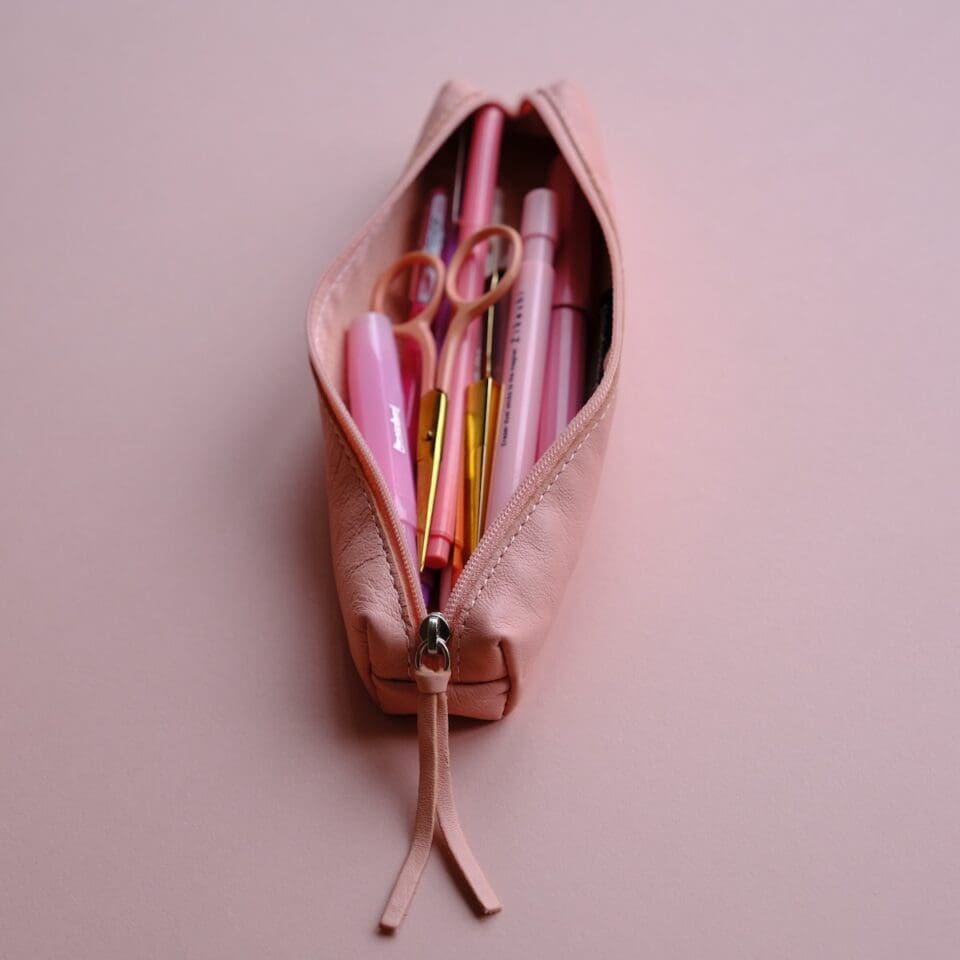 Trousse en Cuir Baby Rose – Image 5