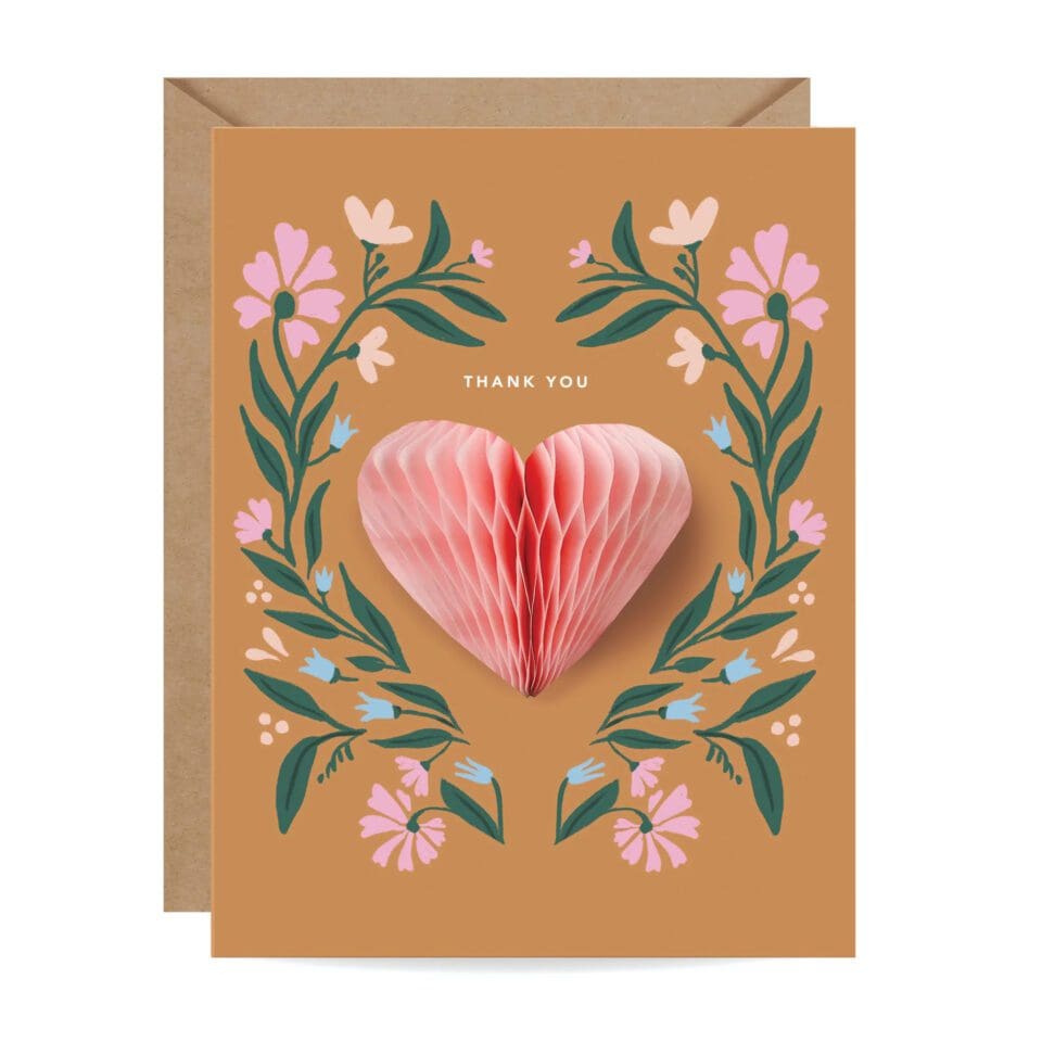 Carte Pop-up Heart Thank You