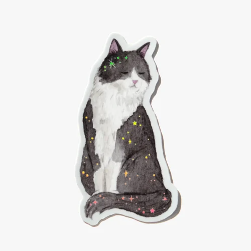 Sticker Holographique Chat de Minuit