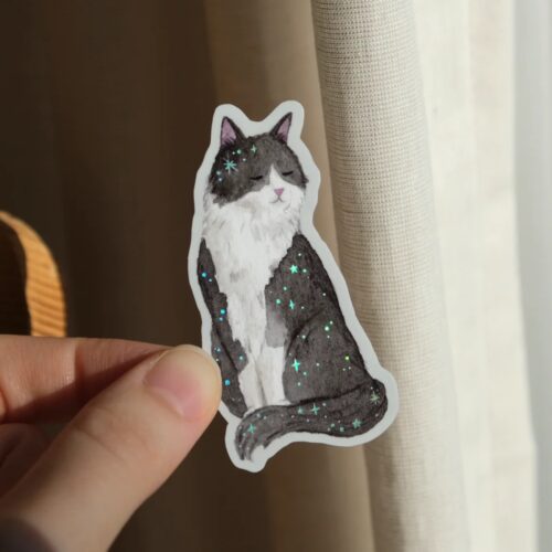 Sticker Holographique Chat de Minuit – Image 3