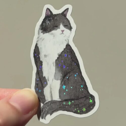 Sticker Holographique Chat de Minuit – Image 2