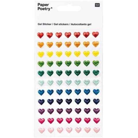 Stickers Coeurs Gel Arc-en-ciel