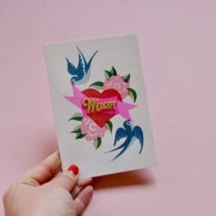 Carte Brodée Mum