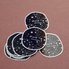 Glitter Space and Grace Sticker