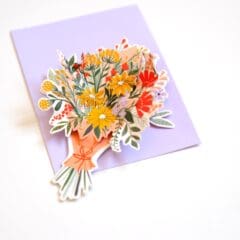 Mini Carte Pop Up - Bouquet de Fleurs