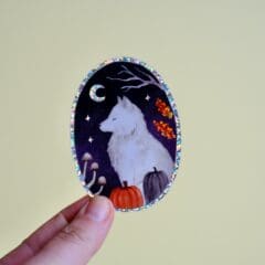 Sticker Holographique Médaillon Wolf