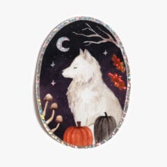 Sticker Holographique Médaillon Wolf