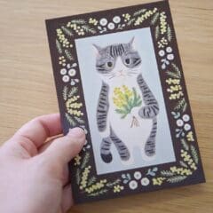 Carte Chat au Mimosa