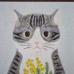 Carte Chat au Mimosa