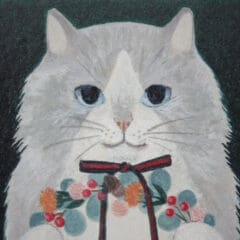 Carte Chat Persan & Couronne de Baies