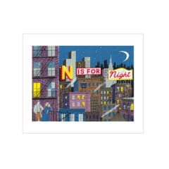 Carte de voeux Alphabet N for Night