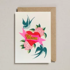 Carte Brodée Mum