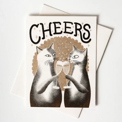 Carte Voeux Cheers Cat