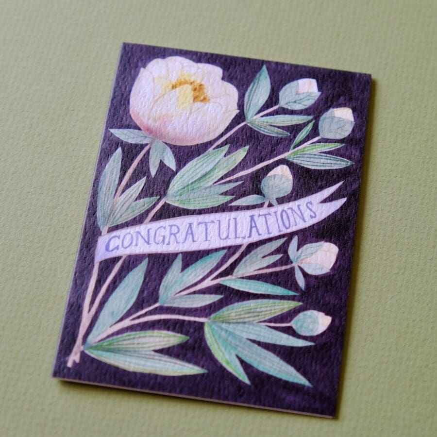 Carte de Vœux Félicitations Pivoine Blanche – Image 4