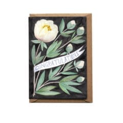 Carte de Vœux Félicitations Pivoine Blanche