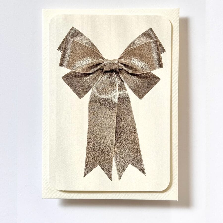Carte de Voeux Ruban Satin Argent – Image 3