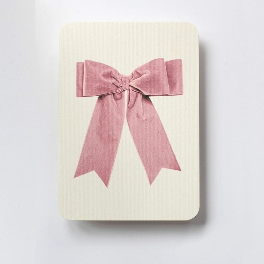 Carte de Voeux Ruban Velours Rose