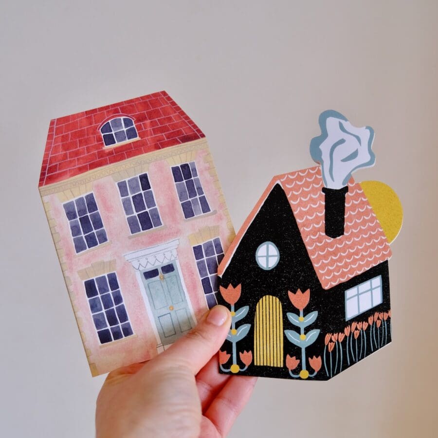 Carte de Vœux Pink English Cottage – Image 3