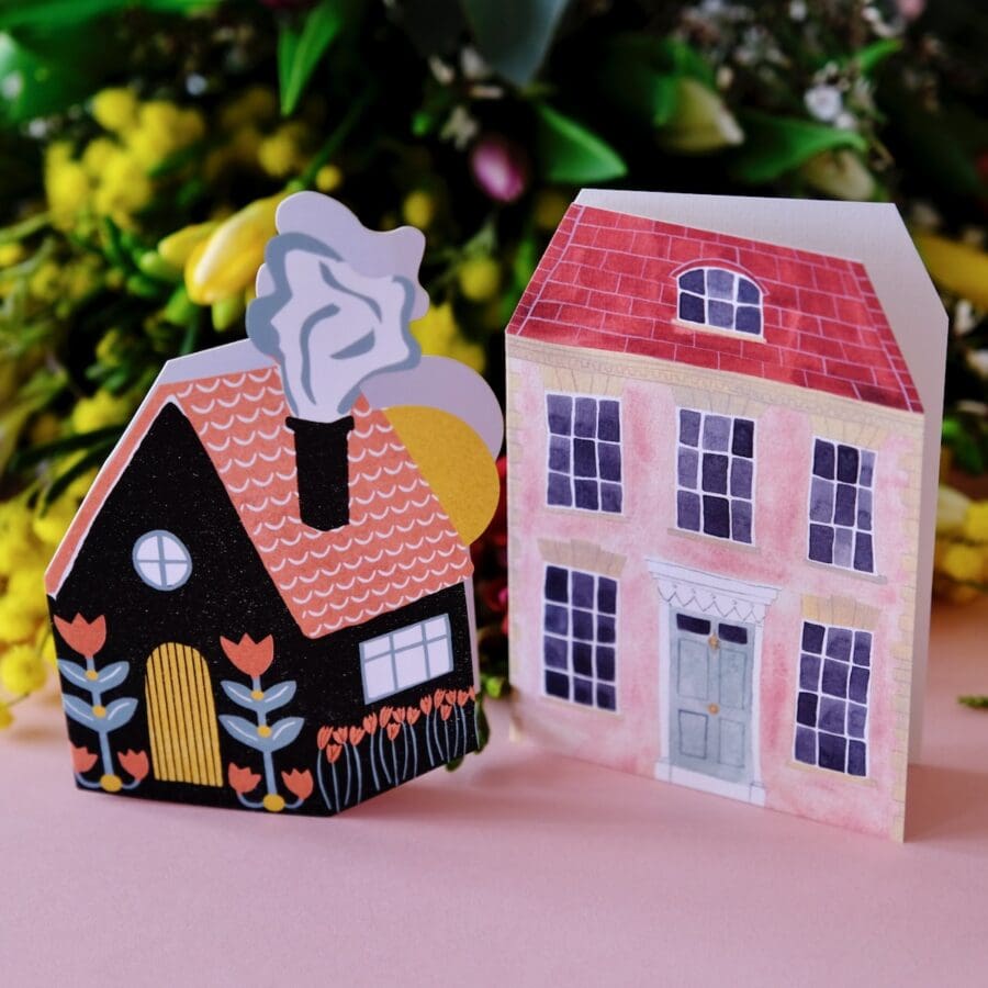 Carte de Vœux Pink English Cottage – Image 4