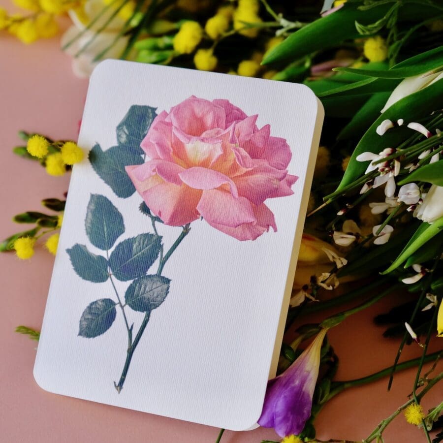 Carte de Voeux Rose Rose Crème – Image 2