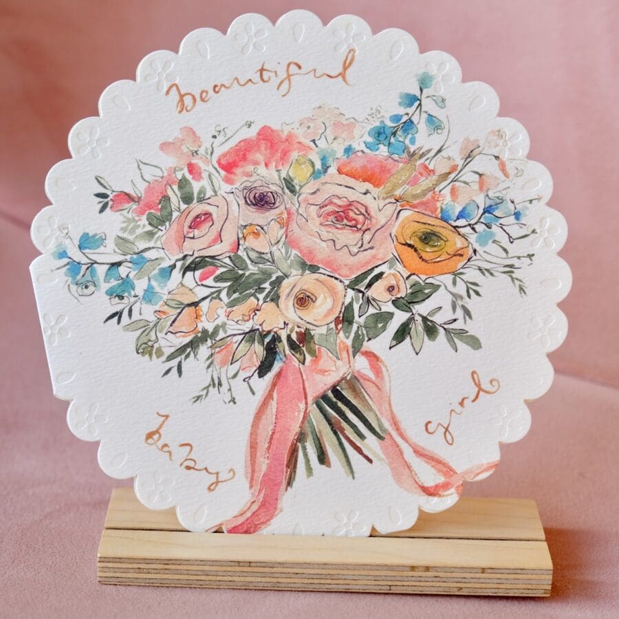 Carte Ronde Ciselée Beautiful Baby Girl – Image 2