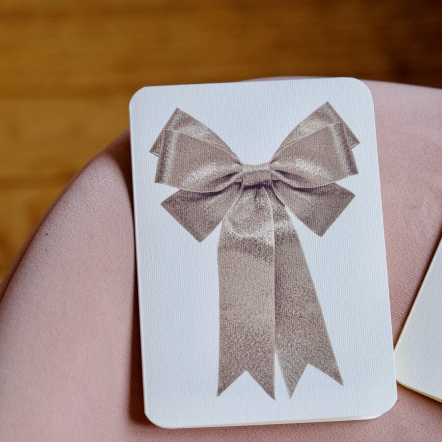 Carte de Voeux Ruban Satin Argent – Image 2