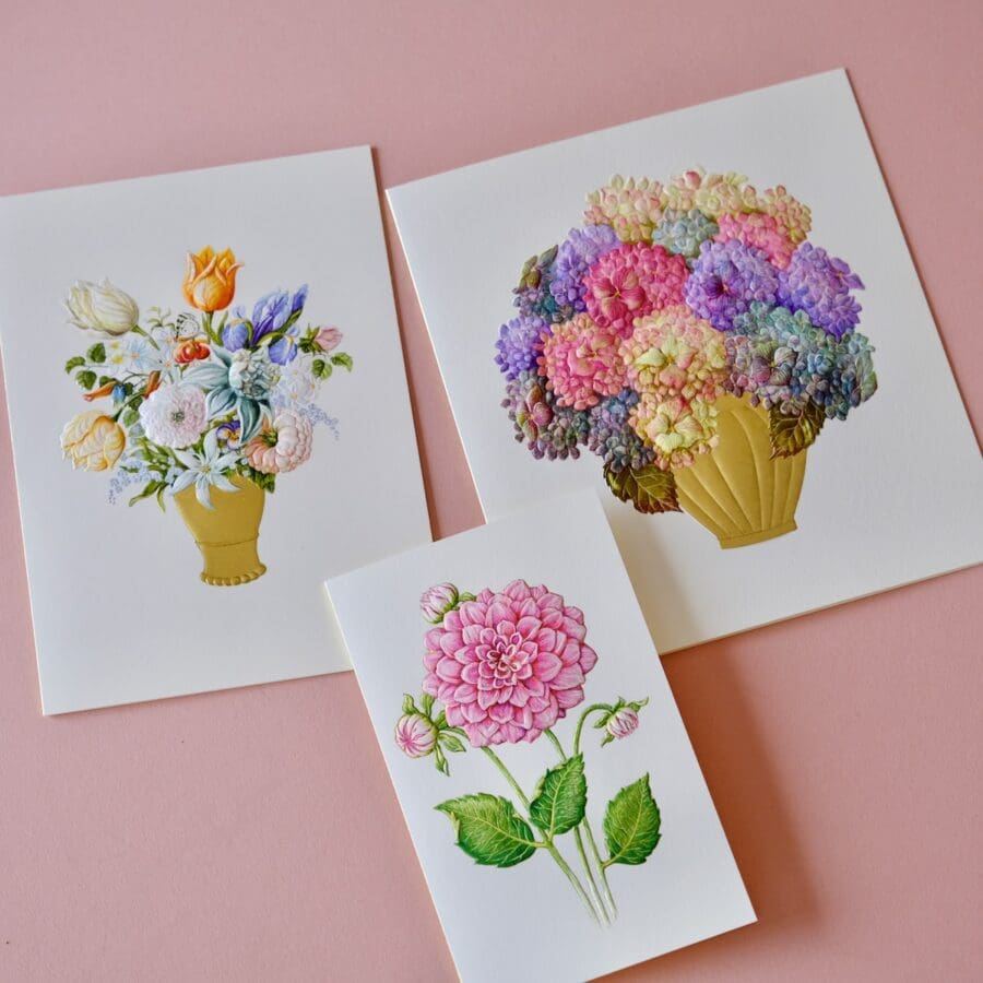 Carte Voeux Relief Bouquet d'Hortensias – Image 3