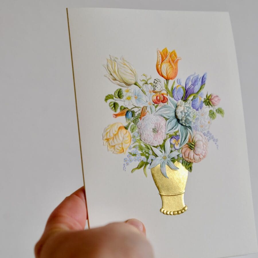 Carte Voeux Relief Fleurs dans un Vase – Image 3