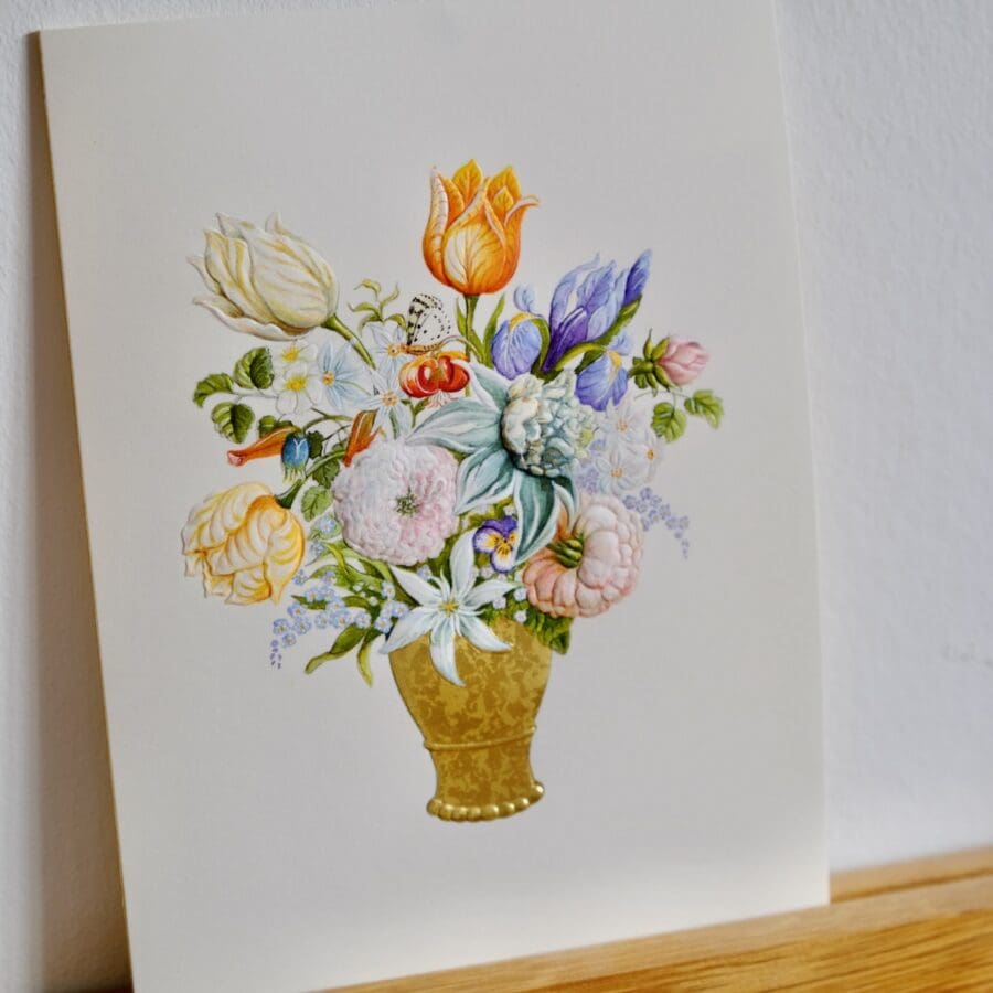 Carte Voeux Relief Fleurs dans un Vase – Image 2