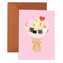 Carte Anniversaire Bouquet de Chats