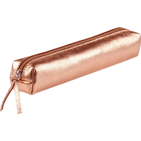 Trousse en Cuir Rose Cuivré