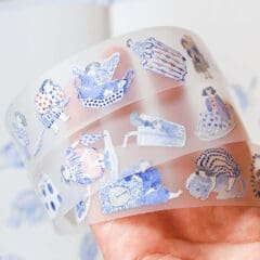 Clear Tape - Blue & White