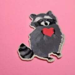 Sticker Racoon Love