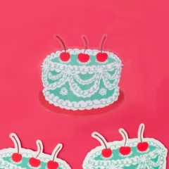 Sticker Vintage Cherry Cake
