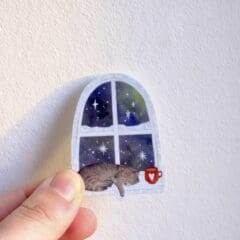 Sticker Holographique Winter Chat Cosy