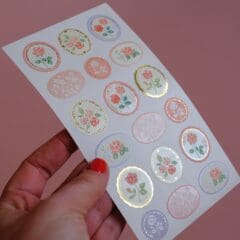 Stickers Médaillons Roses Romantiques